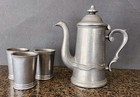 Rare Vintage Wilton Armetale Usa   country French  Coffee tea Pot Pewter  W cups