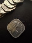 1969 Bahamas 15 Cent Elizabeth Ii Hibiscus Copper-nickel