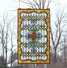 20  X 34  Tiffany Style Stained Glass Window Panel Glass Panel  Hf47