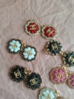 Lot Of 12   Stamped  Button Zipper Pull  Designer Button  Chanel Charm 