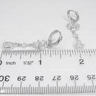 Floral Wedding Bridal Party 18k Gp Dangle Earrings Pair Costume Jewelry Cz Clear