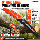 9  Japanese Teeth Arc Edge Reciprocating Saw Blades 6tpi Cr-v Wood Pruning 6pack