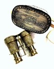 Antique Vintage Maritime Brass Marine Nautical Binocular With Leather Box Gift