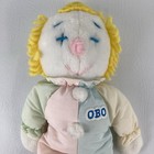 Eden The Baby Clown Obo Pink Blue Pastel Stuffed Animal Plush Toy Vintage 80s