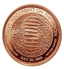 Apollo 11 First Footprint Moon July 20  1969 1 Oz  999 Fine Copper Medal