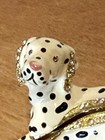 Dalmatian Dog Trinket Box  Enamel  Crystal Trim  Magnetic Closure  Pink Eyes 3   