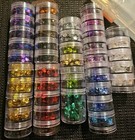 Large Lot Of Bulk Loose Sequins Assorted Colors In Sewing Crafts Organizer Case 