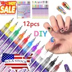 12 Colors Nail Art Pens Set  Nail Art Marker  Nail Doodle Pens  0 5 Mm Nail Us