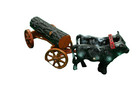Antique Kenton Cast Iron Oxen Drawn Log Wagon