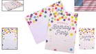 Colorful Illustrated Birthday Party Invitations - 20  Envelopes Included