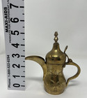 Vintage Brass Dallah Turkish Arabic Coffee Pot Mid Eastern Saudi Arabia