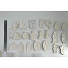 Christmas Ornament Lot 24 Unpainted Ceramic Bisque Angels Santa Craft Supplies