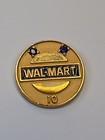 Wal-mart 10 Year Employee Service Award Lapel Pin 1 20 12k Gold 2 Blue Stones