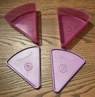 Lot Of 2 Vintage Tupperware Pie Slice Keeper Container 269 Purple W lids
