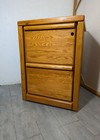 Vintage Heavy Duty Industrial Mission Oak Wood File Cabinet 2-drawer N62