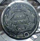 1872 Seated Liberty Half Dime Holed Cull 