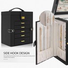 Jewelry Box Organizer Functional Leather Jewelry Storage  Black