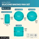 Silicone Baking Pans  Teal Cake Pan  4 Pack 