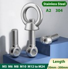 M5 M6 M8 M10-m24 Lifting Eye Bolts   Nut A2 Stainless Steel Marine Grade Screws