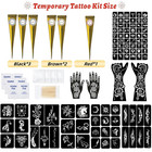 95 Pcs Temporary Tattoos Stencils Kit temporary Tattoos Kit 6 Pcs 3 Color black 