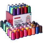 60 Colors 40wt Polyester Embroidery Thread Kit - 4000m Cones For Sewing   Crafti