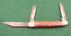 Vintage Case Xx Usa 6347 Pe Red Bone Stockman Handle 3 Blade Pocket Knife 9 Dots