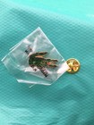 Green Alligator Crocodile Enamel Lapel Pin - Vintage 80s Hat Pin -made In Taiwan