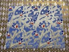 Vtg Christmas Wrapping Paper Gift Wrap  Nos Winter Birds Snow On Blue Silver