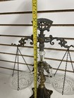 Vintage Scales Of Justice Brass Glass Balance Hanging Scale Rare 19    Nl
