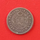 1 Dino Peru 1864 Xf   Silver   Km 190