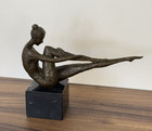 Bronze Sculpture Woman Statue Dancer Nude Marble Art Ballet Figure Ballerina