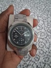 Rr Revue  Chronograph Stainless Steel Black Dial Tachymeter Day Date Men s Watch