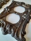 Vintage Brass Ornate Floral Double Metal Plug Outlet Cover Plate 2 Pc Lot
