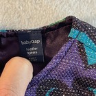 Baby Gap Toddler Girls 3t Purple Teal Floral Metallic Jacquard Shift Dress Retro