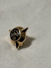 Vintage Delta Theta Phi Solid Gold Fraternity Pin     Black Enamel     10k   14k