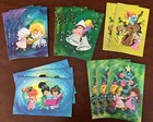 Unused Vintage Mcm Box 14 Christmas Cards Heavenly Darlings Angel Girls Glitter