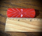 Vintage Antique 1920s 1930s Art Deco Hand Carved Cherry Red Bakelite Brooch Pin
