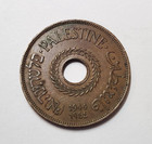 Palestine British Mandate Bronze Coin Israel 20 Mils Mil 1944 Original Vf Ww2
