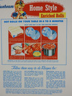 Vintage Sunbeam Home Style Enriched Rolls Bread Box Mid Century Girl Graphics