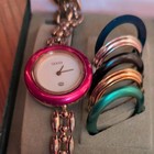Gucci Change Bezel Watch Interchangeable Ladies Vintage Gold Tone F582