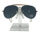 Vtg Made Japan Aviator Sunglasses Cable Temple Blue Lens Gold Tone Impact Resist