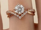 2 50 Tcw Round Real Vvs1 Moissanite Solitaire Wedding Ring 14k Rose Gold Plated