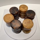 Vtg Bakelite Backgammon Checkers - 1 25  Brown   Butterscotch Approx 9mm 258g