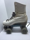 Vintage Sure Grip White Leather Indoor Roller Skates Size Unknown