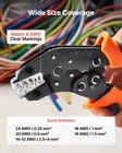 Vevor Crimping Tool Ratcheting Wire Crimper 24-12 Awg For Electrical Terminals