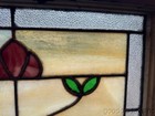 Antique 1920s Chicago Bungalow Style Stained Leaded Glass Window  24  X 21  