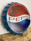 Pepsi Cola Soda Pop Bottle Cap 13  Large Embossed Metal Tin Sign Vintage New