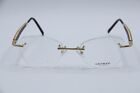 New Gold   Wood Rio 02 03 Gold Black Authentic Frames Eyeglasses 49-18