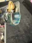Vintage Bakelite Rare    blue Moon    Color Clip-on Earrings Tested 