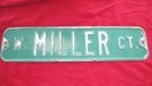 Vintage W  Miller Ct Embossed Road street Sign